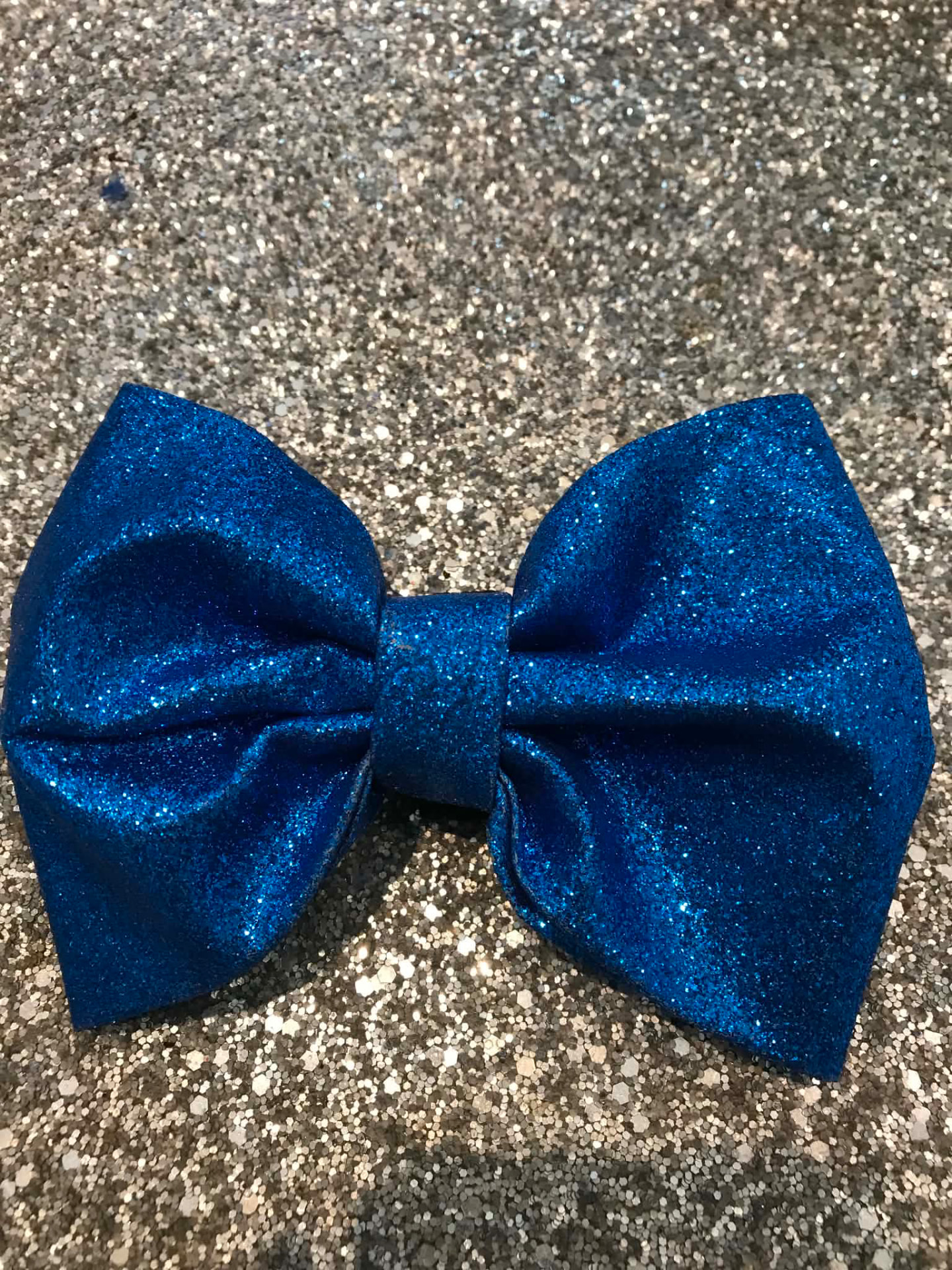 Royal blue glitter dog bow tie